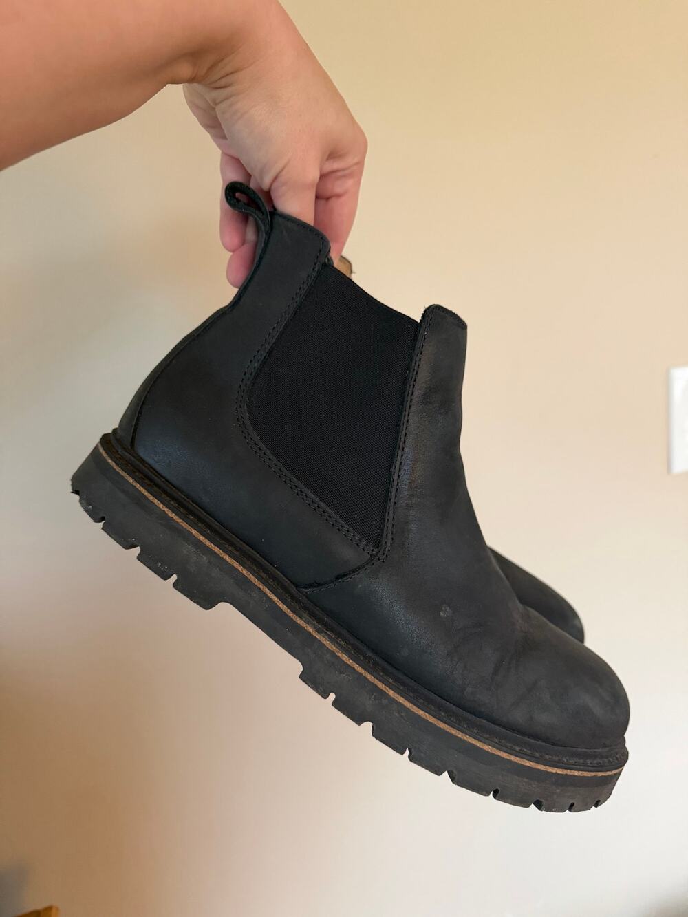 Birkenstock black nubuck size 43/ 10 mens chelsea boots